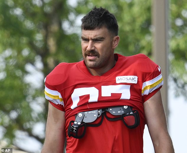 Kelce has sported longer hair and a moustache in the recent Chiefs traiing camp