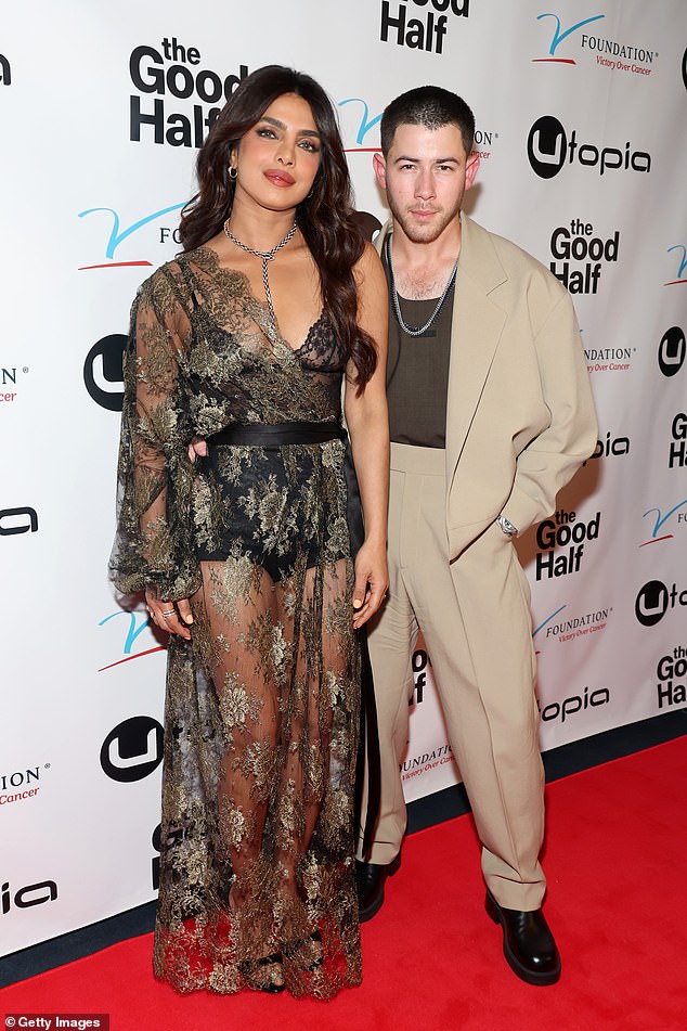 Priyanka Chopra looked every bit the Hollywood bombshell as she supported husband Nick Jonas at the premiere of The Good Half on Tuesday night