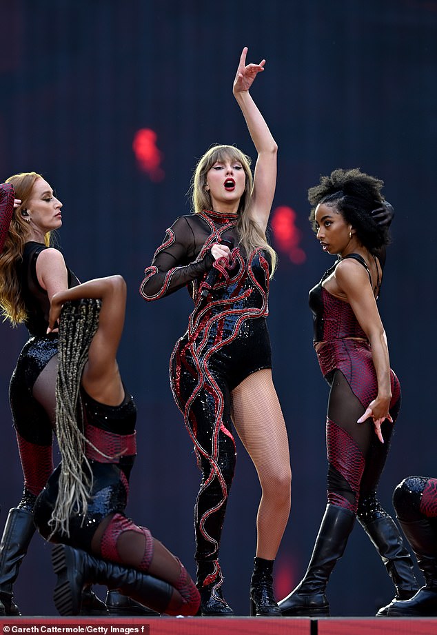 Staffers at the arena have said Wembley is in the process of beefing up its security measures for the concerts (Pictured: Swift performing at Wembley in June)