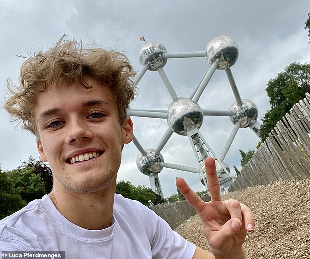 Luca Pferdmenges has visited 190 countries out of a possible 195 in the world and revealed his top picks - and his least favourite European country: Belgium. He's pictured above at the Brussels Atomium