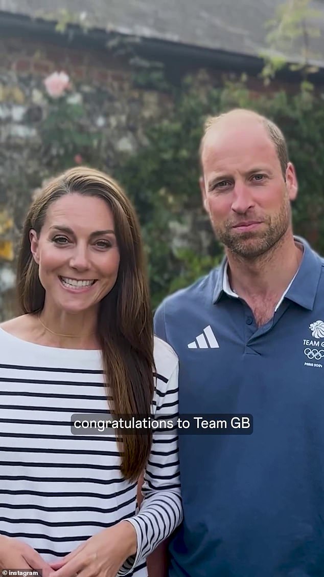 The Prince and Princess of Wales sent this congratulatory message to Team GB on Sunday