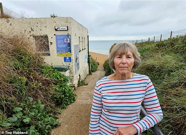 Local resident Tina Hubbard (pictured), 71, echoed these concerns, fearing that the beach might lose its Blue Flag status if the issues persist