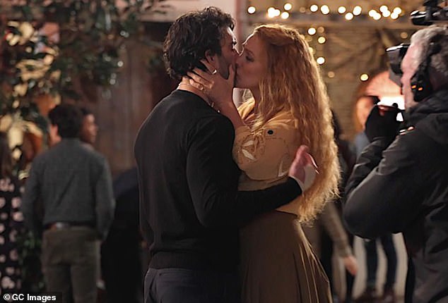 Blake Lively allegedly felt 'fat-shamed' by Justin Baldoni on the set of It Ends With Us and was uncomfortable over a kissing scene that she believed went longer than was necessary; Baldoni and Lively seen filming a kissing scene for their movie back in January