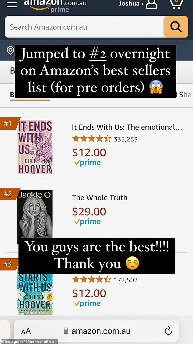 The book reached #6 on Amazon's Best Seller's list overnight, and was #2 by Thursday morning