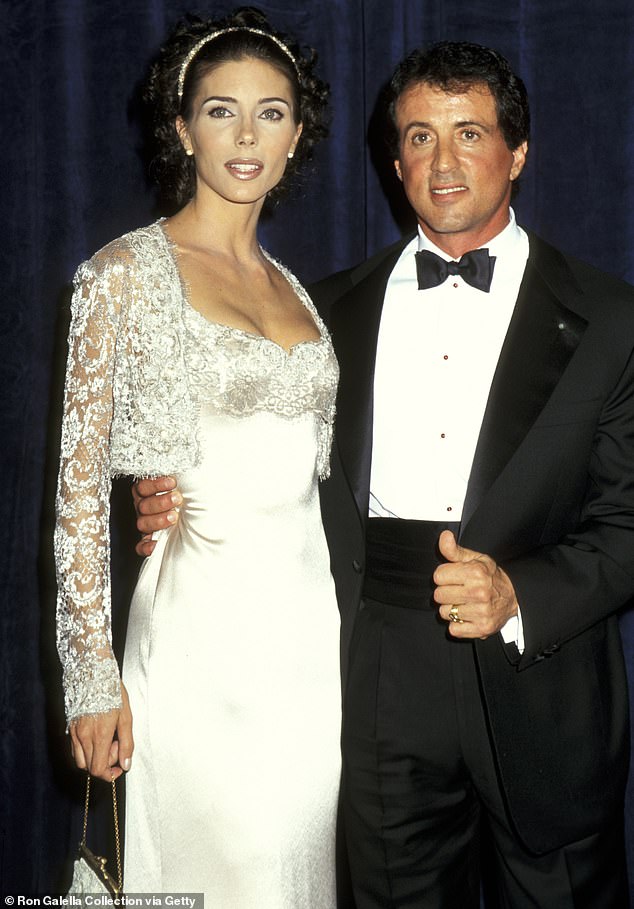 Sylvester and Jennifer are pictured the year the married attending a Friars Club tribute to John Travolta and Kelly Preston at the Waldorf Astoria in New York