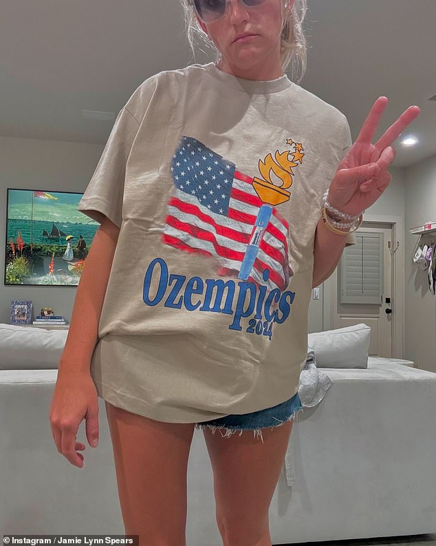 Jamie Lynn also garnered buzz for a shot in which she donned a shirt that read Ozempics 2024, an allusion to the medication in a parody of an Olympics-style design