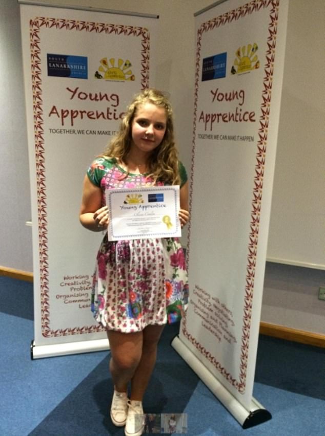 Liv winning a Young Apprentice award at the age of 16, the same year she left school to start her own business