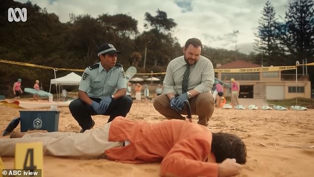 The teaser then takes a darker turn shows scenes of a murder investigation surrounding a body found on the beach, with actor Lloyd Griffith's character on the case