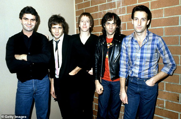 Kihn (second left) is seen with the Greg Kihn Band in 1981 - L-R Steve Wright, Dave Carpender, Gary Phillips and Larry Lynch