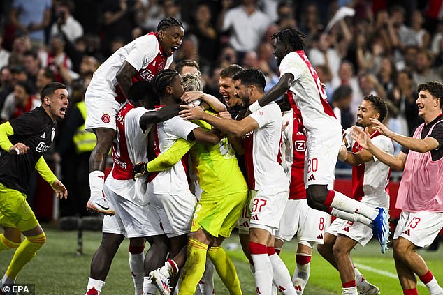 Ajax beat Panathinaikos 13-12 on penalties after a 1-1 draw in their Europa League qualifying tie