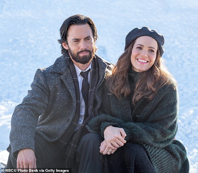 Moore pictured in This Is Us with co-star Milo Ventimiglia