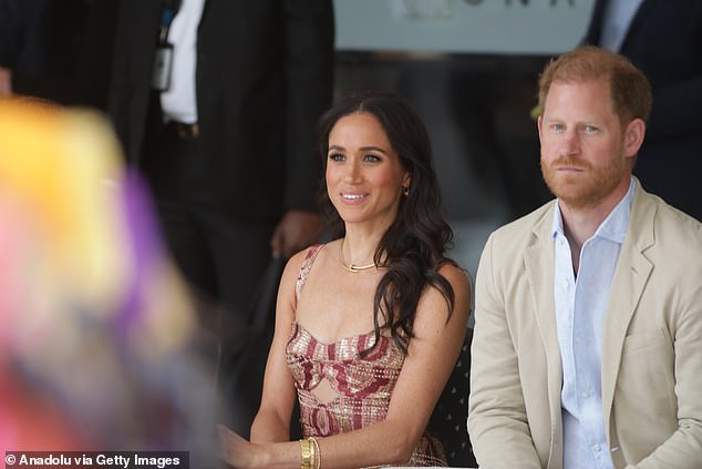 Harry and Meghan watch dancers at Centro Nacional de las Artes Delia Zapata yesterday