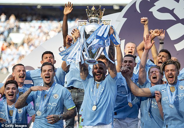 City won a record-breaking fourth English league title in a row with 91 points in 2023-24