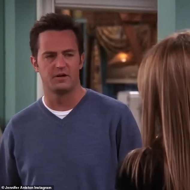 Jennifer Aniston (right) posted an Instagram tribute to Matthew Perry (left) following his death last October, saying: 'Rest little brother. You always made my day'