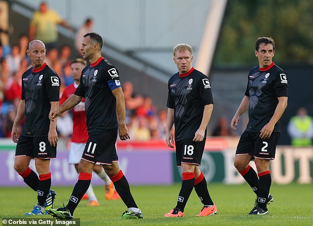 Neville set up UA92 with Nicky Butt (left), Ryan Giggs (centre-left) and Paul Scholes (centre-right)