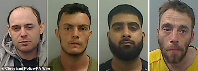 (left to right) Aaron Bradshaw, Ben Judge, Noman Ahmed, and Jonathan Ambrose have been jailed for their parts in the recent widespread disorder