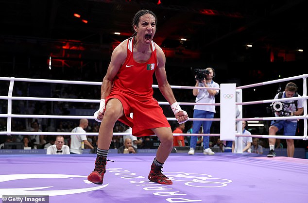 Algerian boxer Imane Khelif roars in victory as she wins Olympic Gold at this year's Paris Games