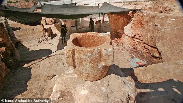 The team connected the quarry to the Jewish people after finding a stone tool that was widely used by the population at the time and two stone purification vessels - large jars used for ritual washing