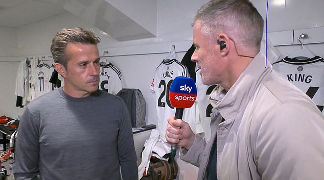 Jamie Carragher interviewed Marco Silva from inside the Fulham dressing room pre-match