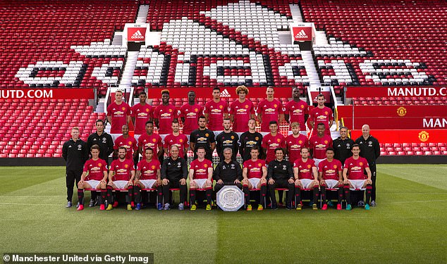 Schneiderlin (middle row fifth from the left) pictured during a Man United team photo in 2016