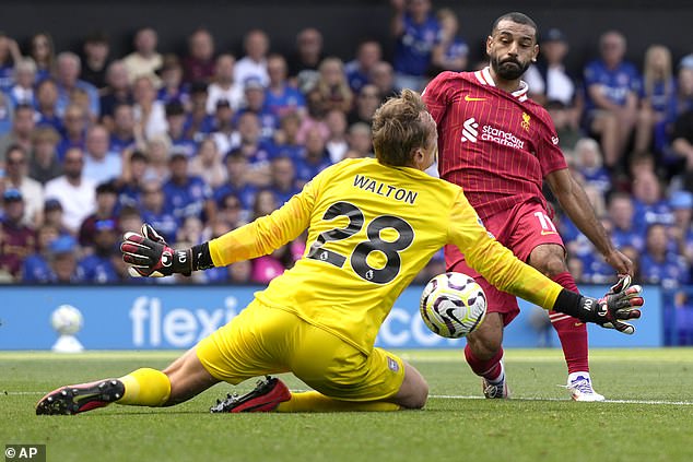 Mo Salah, after assisting Jota for Liverpool's first goal, scored his team's second on 65 minutes