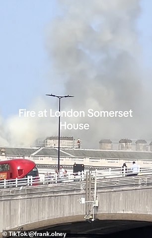 Firefighters could be seen on the roof