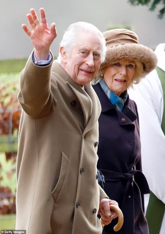 King Charles and Queen Camilla attend the Sunday church service on the Sandringham estate on February 4 - shortly before it was revealed that he had been diagnosed with cancer