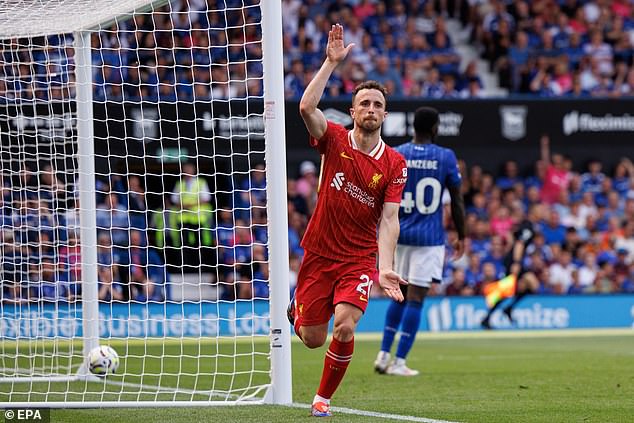 Diogo Jota also netted in what was a comfortable 2-0 win for the Reds at Portman Road