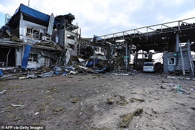 A border crossing point near Sudzha was destroyed amid combat as Kyiv pushed back into Russia earlier this month