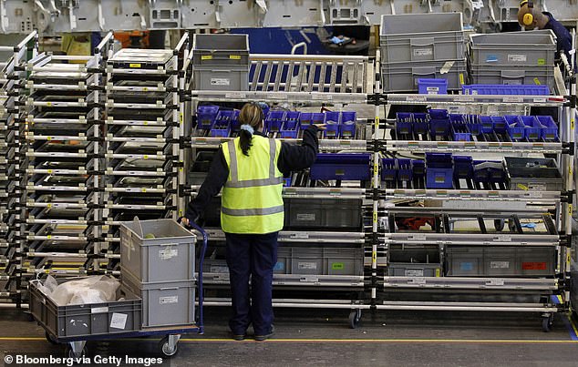 Components can only be put in UK aircraft if they are UK-approved or covered by the UK's deal with the US. Pictured: Manufacturing parts for an Airbus A320 wing