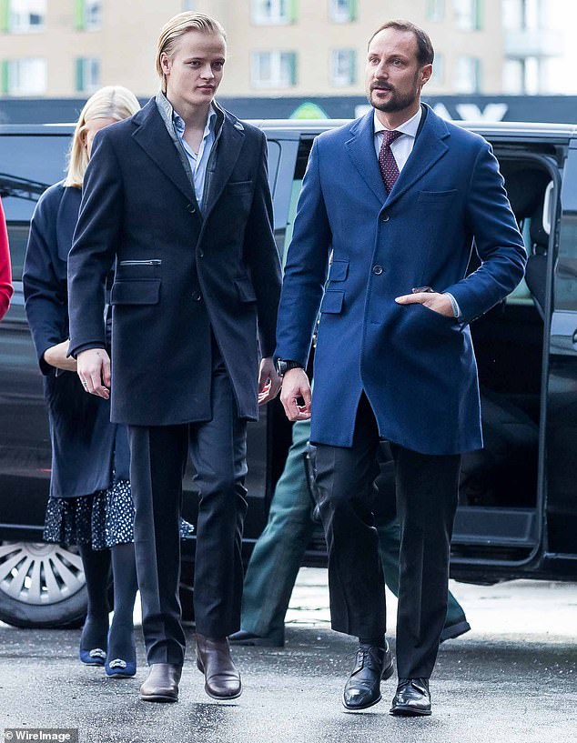 Borg Høiby (pictured with Prince Haakon in 2017) is under suspicion for causing bodily harm and criminal damage