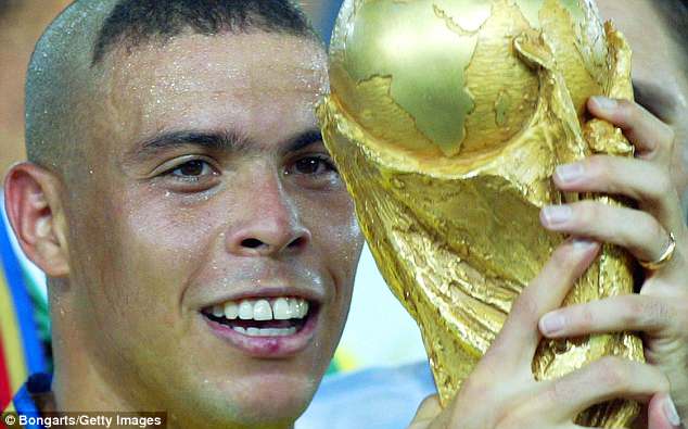 Ronaldo got his hands on the World Cup trophy in 2002 after Brazil beat Germany in the final