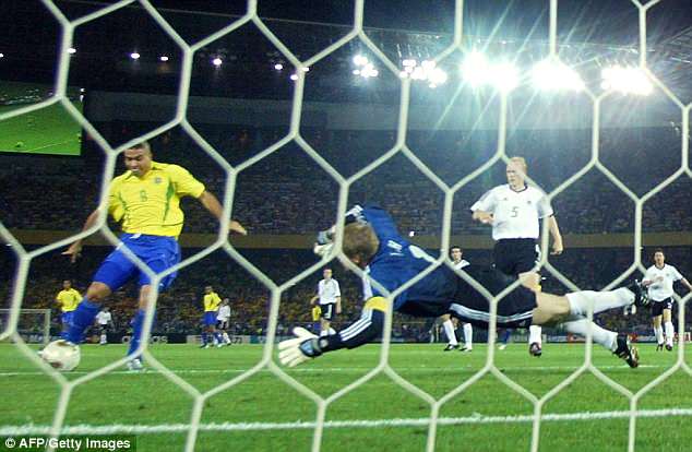 Ronaldo scored both goals in the final, beating legendary German goalkeeper Oliver Kahn