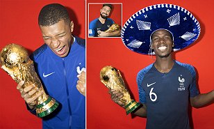 Pogba, Mbappe and victorious France stars pose with World Cup