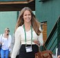 Kim Sears arrived at centre court this afternoon to support her man dressed very smart in a fitted high-waisted skirt