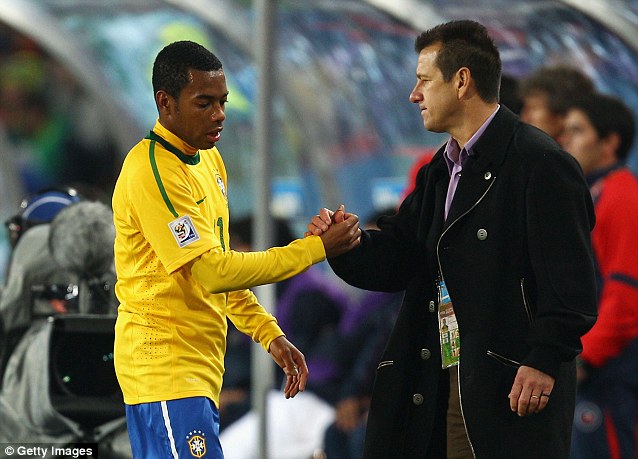 Different crop: The likes of Robinho, pictured playing for Dunga in 2010, are no longer part of the squad