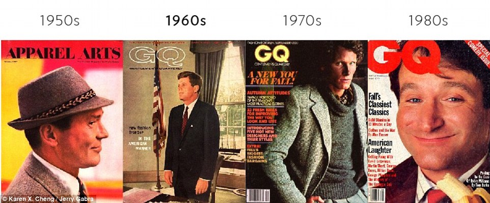 Dapper dressers: GQ was founded in 1931 as Apparel Arts, a men's fashion magazine for clothing trade, and in 1967 it became known as GQ. From the 1950s to the 1980s, the magazine's covers typically featured men in suits 