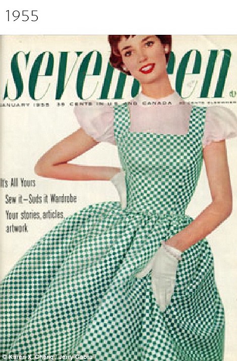 Teen dream: Although its covers have changed in terms of their stars, Seventeen magazine still tries to maintain a wholesome image, no matter who is starring on the front of it, whether its a 50s housewife pin-up (pictured) or Iggy Azalea