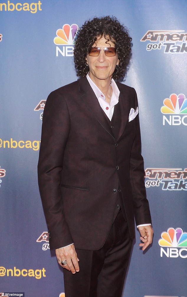 Sharp-suited: Veteran radio host Howard Stern also cut a formal figure in his three-piece ensemble