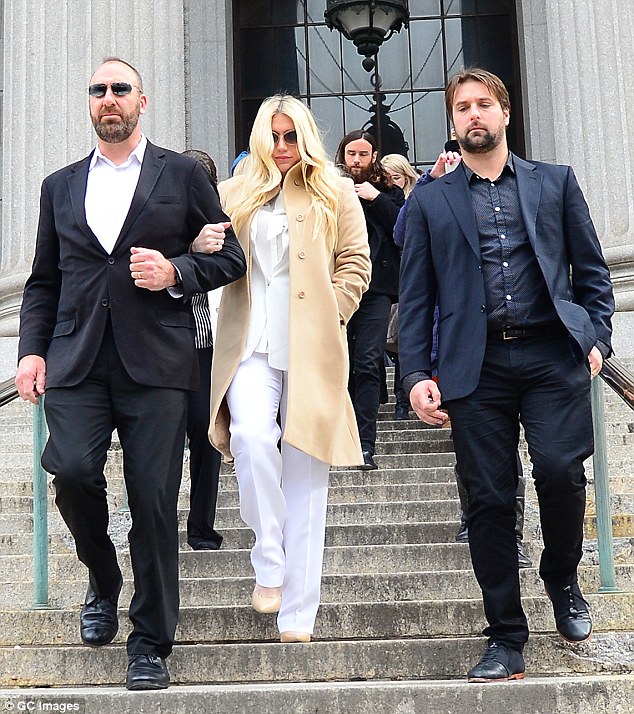 Legal woes: Kesha pictured leaving New York State Supreme Court back in February