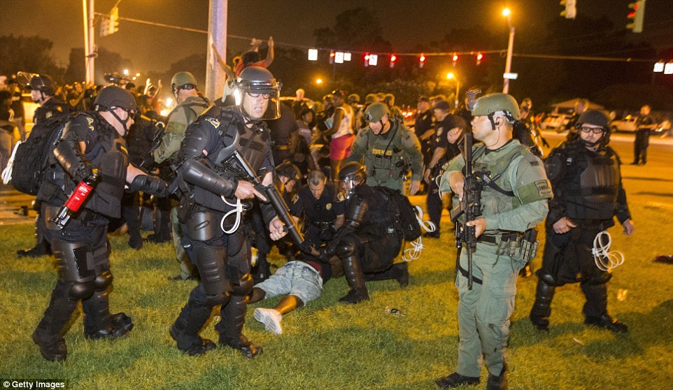 There have been violent clashes with police in the US during protests across the country, like this in Baton Rouge, Louisiana