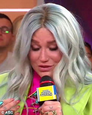 Emotions running high: The singer, 30, became choked up as she spoke about life after her highly-publicized courtroom battle with former CEO of Kemosabe Records Lukasz Gottwald