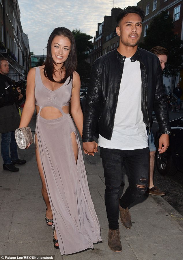 Over: Jess will no doubt be on the hunt for love during her three-week appearance in the house, as she recently confirmed her split from fiancé Denny Solomona (pictured in 2015)