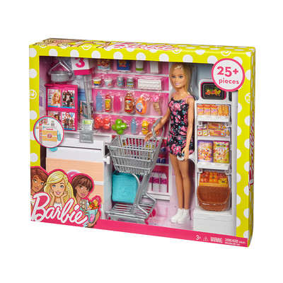 Barbie Bebek Süpermarkette Oyun Seti FRP01