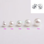 S925 Sterling Silver Classic Ear Freshwater Shell Pearl Stud Earrings Gift Hot