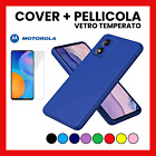 COVER PER MOTOROLA MOTO E13 CUSTODIA COLORATA POSTERIORE IN SILICONE TPU + VETRO