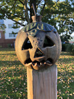 Vintage Żeliwny Jack-O-Lantern Dynia Halloween Dwustronny / Straszny / Dynia