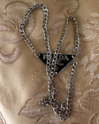 Prada model style necklace in black reworked good condition used triangle