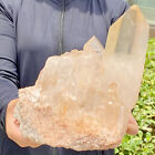 8,15 funta duży naturalny biały przezroczysty kwarcowy kryształ klaster mineralny kamień leczniczy