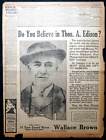 1916 strona gazety - Do You Believe in Thomas Edison? Duża reklama fonograficzna